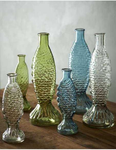 vaso in vetro pesce verde grande  EV-24471-G