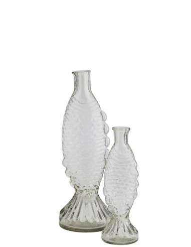 vaso in vetro pesce trasparente grande  EV-24471-C