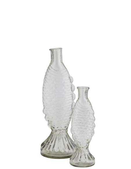 vaso in vetro pesce trasparente grande  EV-24471-C