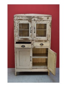 Vetrina coloniale shabby a 4 ante e 2 cassetti – 84x40x146 cm TS197 2
