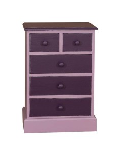 Comodino cinque cassetti colorato legno MS122