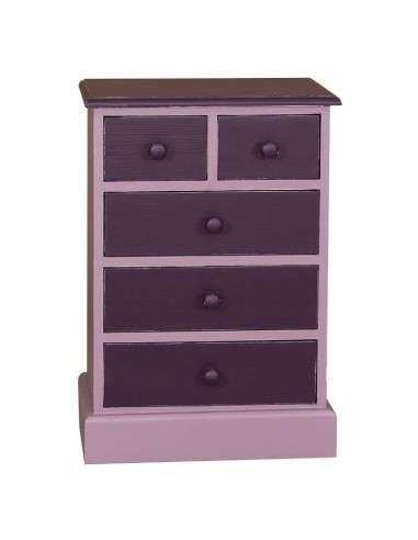 Comodino cinque cassetti colorato legno MS122