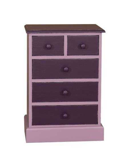 Comodino cinque cassetti colorato legno MS122