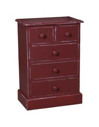 Comodino cinque cassetti colorato legno MS122