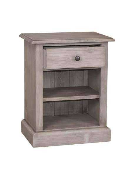 Comodino legno con cassetto e ripiano MS478