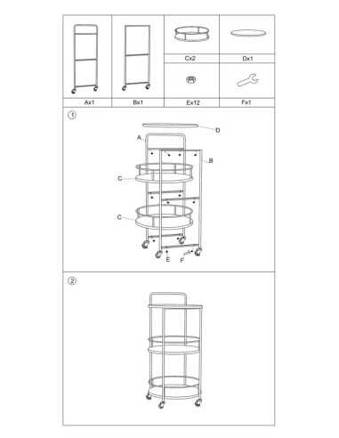 CARRELLO AREX CM 40X41,5X82 - 1422840000