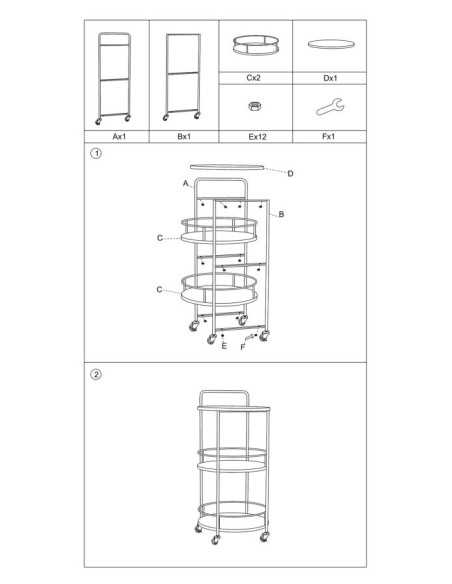 CARRELLO AREX CM 40X41,5X82 - 1422840000