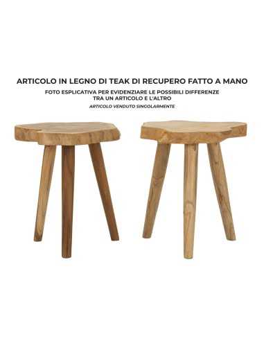 Sgabello legno di teak H45cm - 1427630000