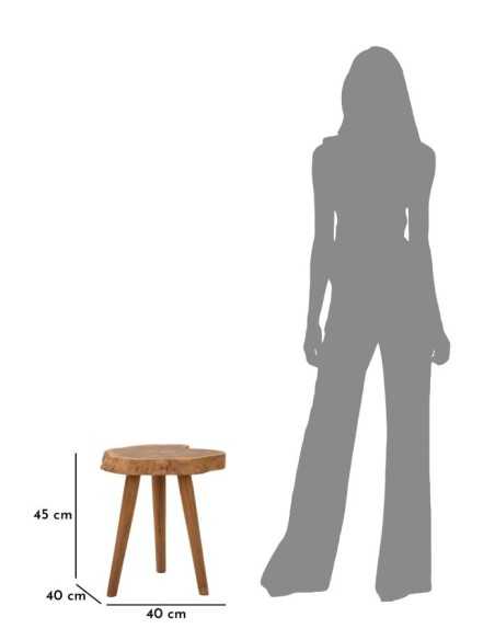 Sgabello legno di teak H45cm - 1427630000