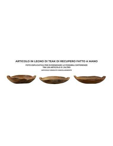 Ciotola in legno di teak svuiota tasche