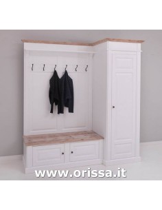 Mobile appendiabiti country con appendi cappotti e portascarpe MS720R
