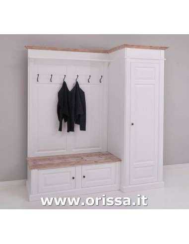 Mobile appendiabiti country con appendi cappotti e portascarpe MS720R