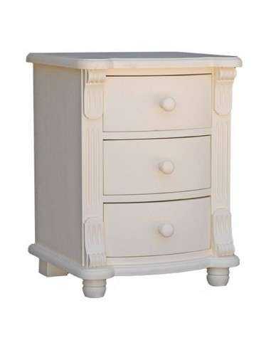Comodino legno shabby chic con tre cassetti MS037