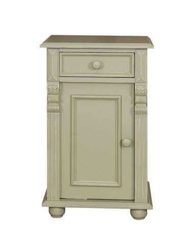 Comodino legno shabby chic anta e cassetto MS039