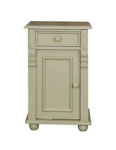 Comodino legno shabby chic anta e cassetto MS039