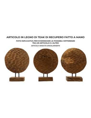 Scultura Coin In Teak Riciclato Cm 30x15,5x40 (pezzi Unici - Non Rip. In Serie) - 0119580000