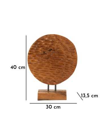 Scultura Coin In Teak Riciclato Cm 30x15,5x40 (pezzi Unici - Non Rip. In Serie) - 0119580000