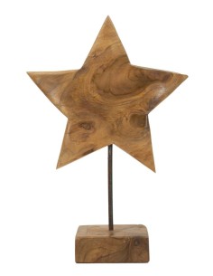 Scultura Stella In Teak Riciclato Cm 28x12x42 (pezzi Unici - Non Rip. In Serie) - 0119660000