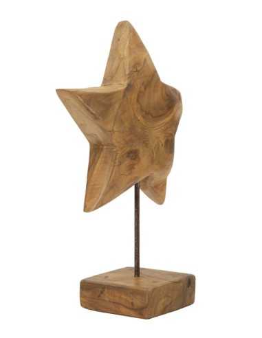 Scultura Stella In Teak Riciclato Cm 28x12x42 (pezzi Unici - Non Rip. In Serie) - 0119660000