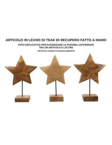 Scultura Stella In Teak Riciclato Cm 28x12x42 (pezzi Unici - Non Rip. In Serie) - 0119660000
