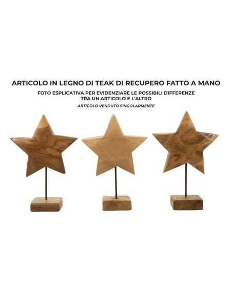 Scultura Stella In Teak Riciclato Cm 28x12x42 (pezzi Unici - Non Rip. In Serie) - 0119660000