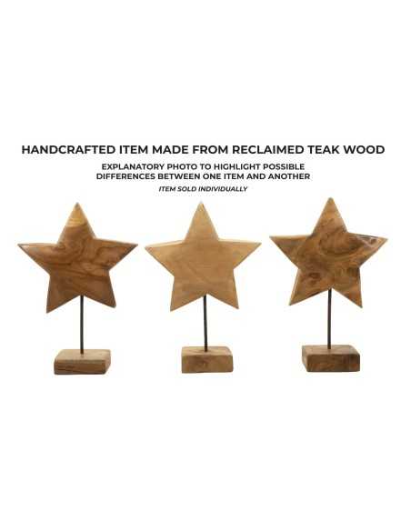 Scultura Stella In Teak Riciclato Cm 28x12x42 (pezzi Unici - Non Rip. In Serie) - 0119660000