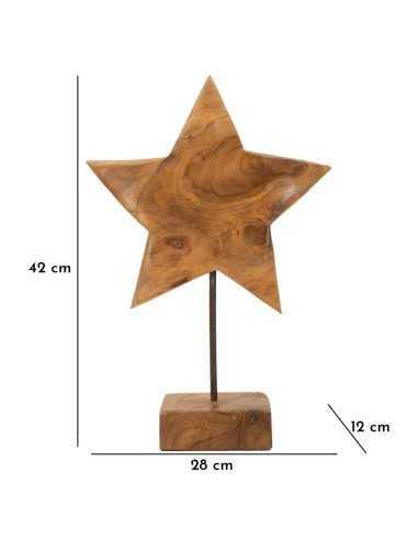 Scultura Stella In Teak Riciclato Cm 28x12x42 (pezzi Unici - Non Rip. In Serie) - 0119660000