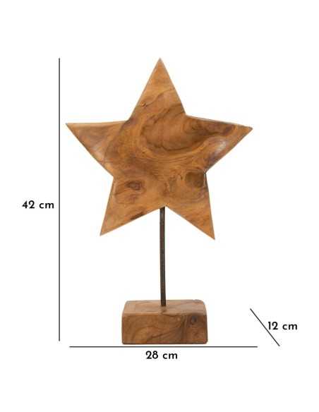 Scultura Stella In Teak Riciclato Cm 28x12x42 (pezzi Unici - Non Rip. In Serie) - 0119660000
