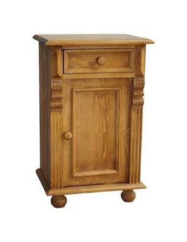 Comodino legno shabby chic anta e cassetto MS039