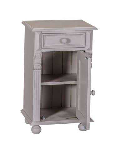 Comodino legno shabby chic anta e cassetto MS039