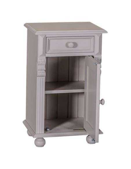Comodino legno shabby chic anta e cassetto MS039