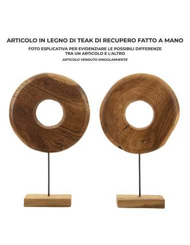 Scultura Dorat In Teak Riciclato Cm 35x10x58 (pezzi Unici - Non Rip. In Serie) - 0119680001