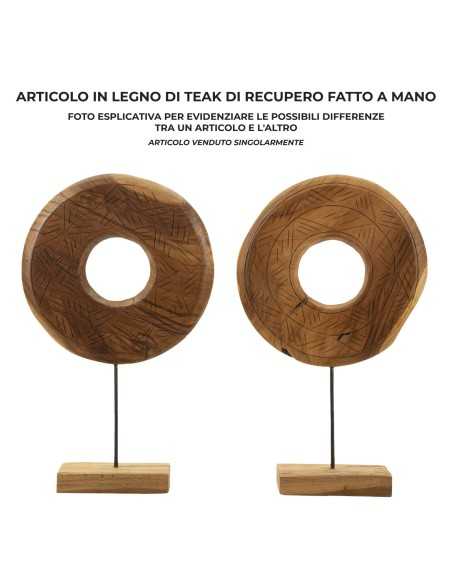 Scultura Dorat In Teak Riciclato Cm 35x10x58 (pezzi Unici - Non Rip. In Serie) - 0119680001