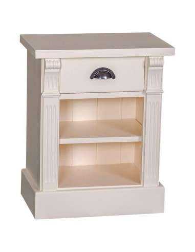Comodino shabby con ripiano e cassetto MS428