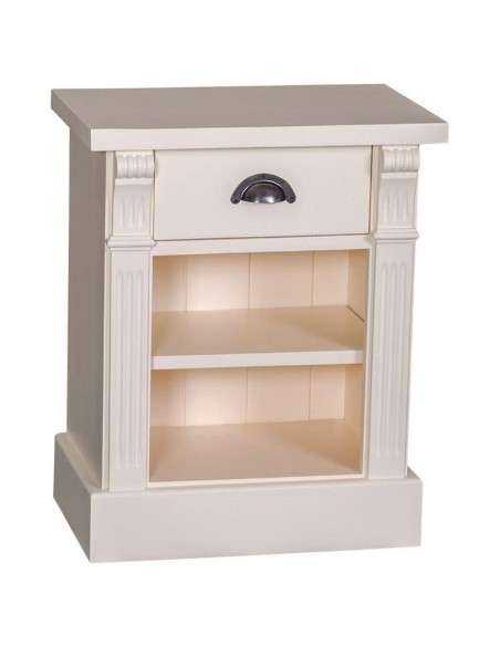 Comodino shabby con ripiano e cassetto MS428
