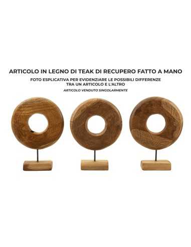 Scultura Dorat In Teak Riciclato Cm 28x10x38 (pezzi Unici - Non Rip. In Serie) - 0119680002