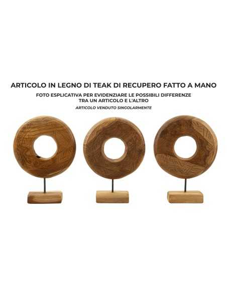 Scultura Dorat In Teak Riciclato Cm 28x10x38 (pezzi Unici - Non Rip. In Serie) - 0119680002