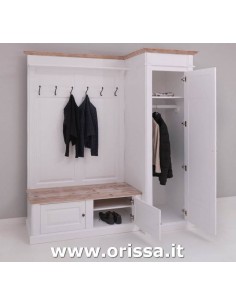Mobile appendiabiti country con appendi cappotti e portascarpe MS720R 2