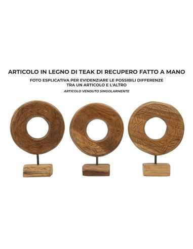 Scultura Dorat In Teak Ric. Cm 20x10x28 (pezzi Unici - Non Rip. In Serie) - 0119680003