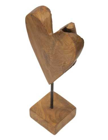 Scultura Cuore In Teak Ric. Cm 15x10x35 (pezzi Unici - Non Rip. In Serie) - 0119710001