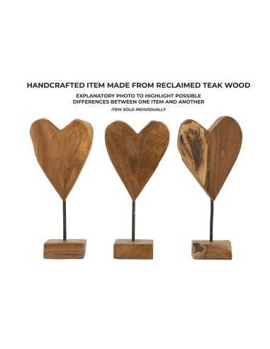 Scultura Cuore In Teak Ric. Cm 15x10x35 (pezzi Unici - Non Rip. In Serie) - 0119710001