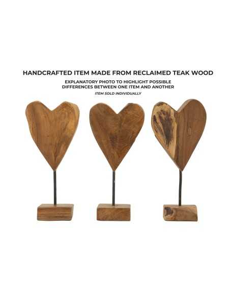 Scultura Cuore In Teak Ric. Cm 15x10x35 (pezzi Unici - Non Rip. In Serie) - 0119710001