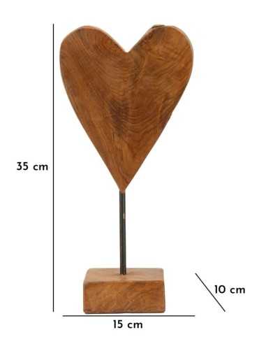 Scultura Cuore In Teak Ric. Cm 15x10x35 (pezzi Unici - Non Rip. In Serie) - 0119710001