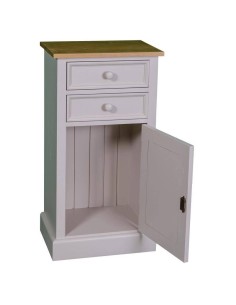 Comodino doppio cassetto e anta - legno colorato MS108 2