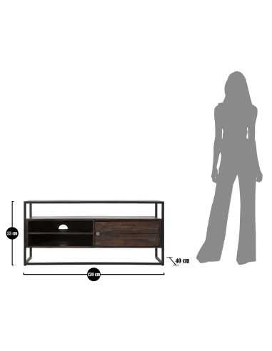 P/tv Burn Cm 120x40x55 (legno Di Acacia Nilotica) - 1424590000