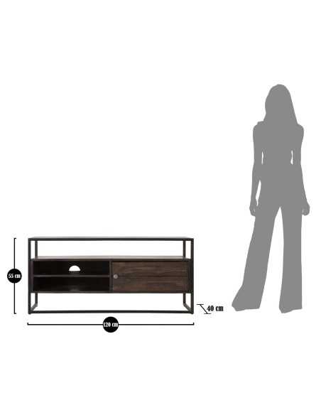 P/tv Burn Cm 120x40x55 (legno Di Acacia Nilotica) - 1424590000