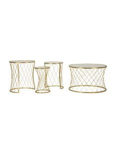 Tavolinetti Noah Gold Set 4 Pz Cm ø 70x45-47x54,5-36x50-28x45 - 142843000G