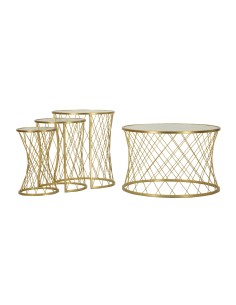 Tavolinetti Noah Gold Set 4 Pz Cm ø 70x45-47x54,5-36x50-28x45 - 142843000G 2