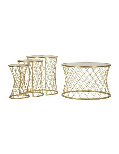 Tavolinetti Noah Gold Set 4 Pz Cm ø 70x45-47x54,5-36x50-28x45 - 142843000G