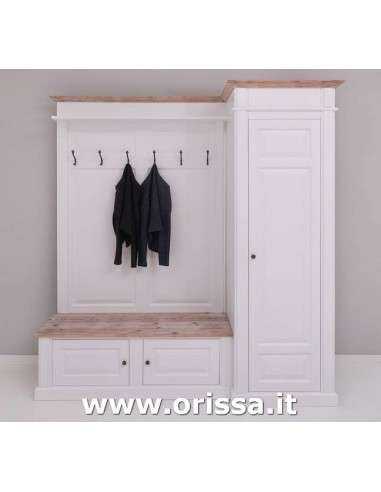 Mobile appendiabiti country con appendi cappotti e portascarpe MS720R